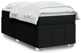 vidaXL Pat box spring cu saltea, negru, 80x200 cm, textil
