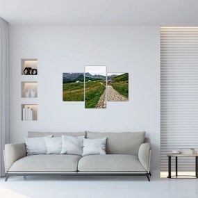 Tablou - Peisaj montan cu case (90x60 cm)