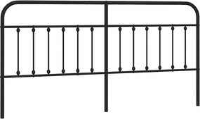 vidaXL Tăblie de pat de schimb metalică, negru, 200 cm