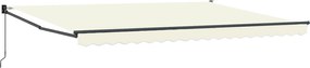 vidaXL Copertină retractabilă manuală Crem 4 x 2 m