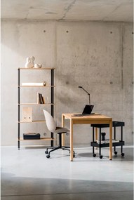 Etajeră neagră cu aspect de lemn de stejar 80x163x35 cm Teidi – noo.ma