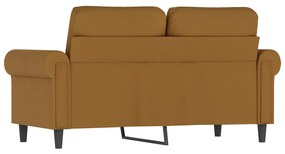 Canapea cu 2 locuri, maro, 120 cm, catifea Maro, 152 x 77 x 80 cm