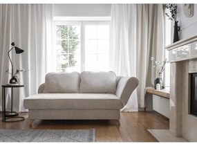 Șezlong bej cu tapițerie din catifea reiată (cu colț pe partea dreaptă) Chic Charlotte – Miuform