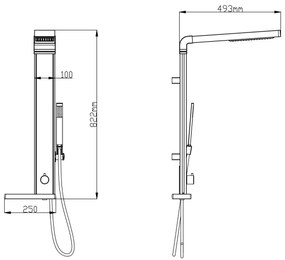 Aqualine - Set de duș ROME crom lucios
