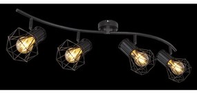 Lustra cu 4 spoturi directionabile design industrial PRISKA negru
