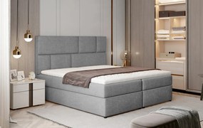 Pat boxspring, tapitat, cu spatiu pentru depozitare, 145x210 cm, Florence, Eltap (Culoare: Gri inchis piele / Soft 11)