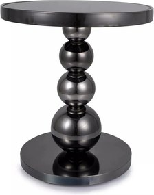 Masuta cafea RIMA, negru, sticla/metal, 50x56 cm