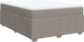 vidaXL Pat continental cu saltea gri taupe 140x200 cm material textil