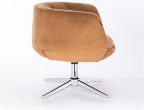 HR333CROSS Scaun Galben Miere Catifea cu Bază Cromata