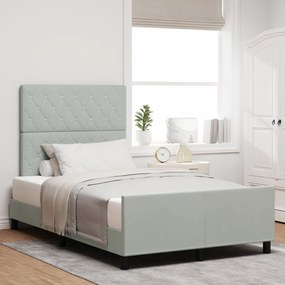 vidaXL Cadru de pat cu headboard Gri deschis 120 x 200 cm Catifea