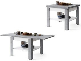 Măsuță de cafea pliabilă cu raft LIA gri/alb