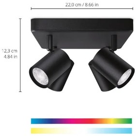 Spot LED RGBW dimabil IMAGEO 4xGU10/4,9W/230V negru Wi-Fi WiZ