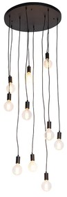 Lampă modernă cu pandantiv neagră 60 cm 10 lumini - Facil