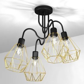 Lustră aplicată BERGEN 4xE27/60W/230V neagră/aurie
