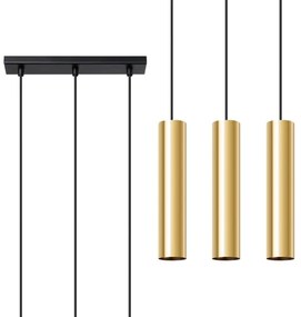 Lustră pe cablu Sollux SL.1201 LAGOS 3xGU10/10W/230V auriu