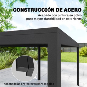 Outsunny Set Masă și Scaune Grădină cu Masă Metalică cu Orificiu și 6 Scaune Stivuite Respirabile pentru Terasă Gri | Aosom Romania