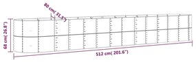 Jardiniera, antracit, 512x80x68 cm, otel vopsit electrostatic 1, Antracit, 512 x 80 x 68 cm