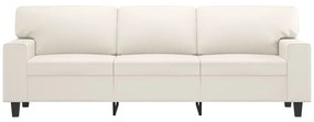 Canapea cu 3 locuri, crem, 180 cm, piele ecologica Crem, 214 x 77 x 80 cm