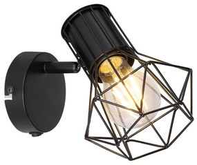 Aplica de perete design industrial PRISKA negru