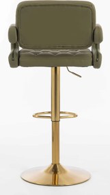 HR8403W Scaun Khaki Piele Ecologica Premium Soft cu Bază Aurie