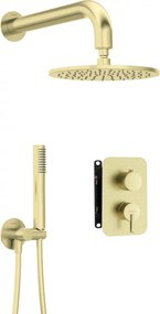 SILIA Set de Duș cu Montare Îngropată, cu BOX pentru Baterie finisaj auriu periat BXYYRQSM