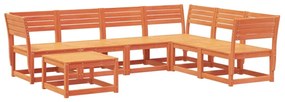 3216927 vidaXL Set mobilier pentru grădină 7 piese,maro ceruit, lemn masiv pin