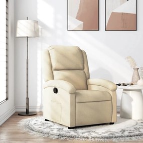 vidaXL Fotoliu rabatabil, crem, material textil