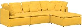 vidaXL Canapea modulară cu taburet și perne, galben deschis