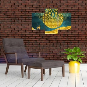 Tablou - Abstract, peisaj auriu (90x60 cm)