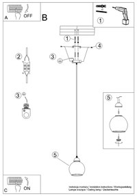 Lustră neagră ø 15 cm Grande – Sollux