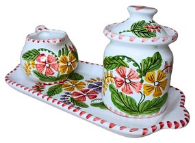 Set ceramică servit ceai/cafea model Flori de Câmp