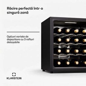 Klarstein Silent Vino 16 Uno, Frigider pentru vin, 1 zona / 16 sticle