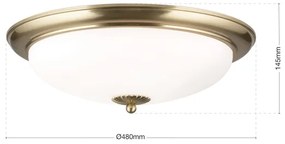 Orion - Plafonieră EMPIRA 3xE27/40W/230V, Ø 48 cm, alamă