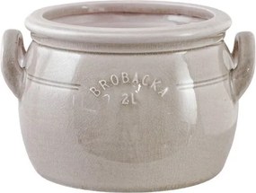 Ghiveci din ceramică glazurată manual 2L bej, „Brobacka"