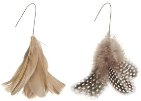 Decoratiune cu pene suspendate pe sarma FEATHER DECOR maro - mai multe culori