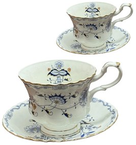 Serviciu Portelan Vintage Royal, 2 Cesti si farfurii, BLUE GARDEN