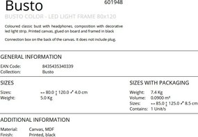 Tablou, Bust cu iluminat LED imprimat pe panza Busto 80x120cm