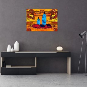 Tablou pe sticlă - Pictură străveche (70x50 cm)