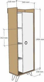 Dulap Ilgim Oak and White