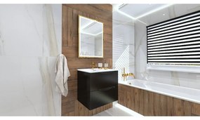 Dulap baza suspendat Rune Asger 2 sertare 60 cm negru mat