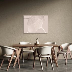 Tablou pe sticlă - Frunze bej N⁰6 (70x50 cm)