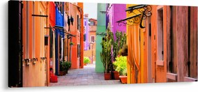 Tablou - Casa colorată în Burano, Veneția (120x50 cm)