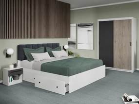 Set mobila dormitor 4 piese Odin Antracit/San Remo C38