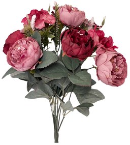 Bujori burgundy-roz artificiali CLAUDETTE, 45cm