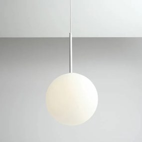 Pendul modern alb cu glob de sticla Aldex Bosso d30