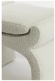 Taburet crem cu tapițerie din stofă bouclé Nafya – Light &amp; Living