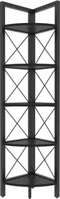 Etajera REMO, negru cu efect de marmura, PAL melaminat, 31x33x160 cm