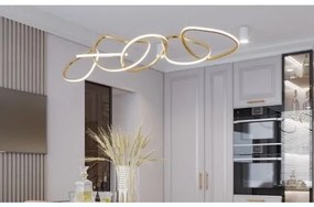 Lustra Pendul LED Cu Telecomandă, 3 Tipuri De Lumină, Înălțime Reglabilă, 119W, Gold