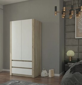 Dulap modern cu două uși MODERN B20 180 x 90 x 55 cm - diferite variante de culoare sonoma mix biela
