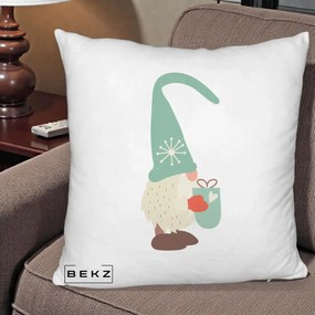 Perna Decorativa Gnom Nordic cu Cana Calda Menta, 40x40 cm, Alb Pufos, Husa Detasabila, Perna Inclusa, BEKZ®